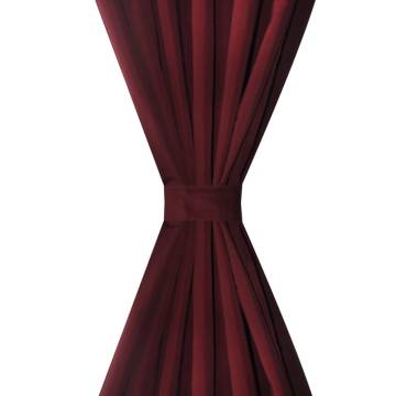 Bordeaux Micro-Satin Curtains - 2 Pcs 140 x 245 cm