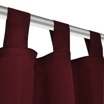 Bordeaux Micro-Satin Curtains - 2 Pcs 140 x 245 cm