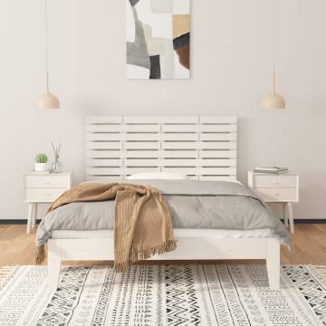 Elegant White Wall Headboard - Solid Pine 126x3x63 cm