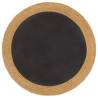 Area Rug Braided Black & Natural 150 cm Jute & Cotton Round Colour black Diameter 150 cm 