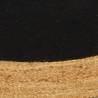 Braided Black & Natural Jute & Cotton Area Rug - 150 cm Round