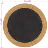 Braided Black & Natural Jute & Cotton Area Rug - 150 cm Round