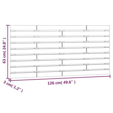 Elegant White Wall Headboard - Solid Pine 126x3x63 cm