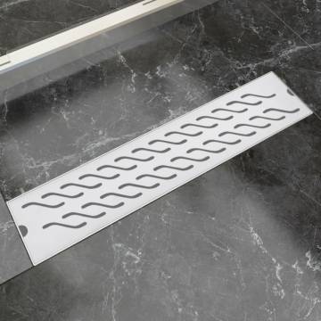 Linear Shower Drain Wave 530x140 mm - Stylish Stainless Steel