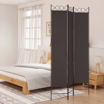 3-Panel Room Divider - Brown Fabric 120x220 cm | HiPoMarket