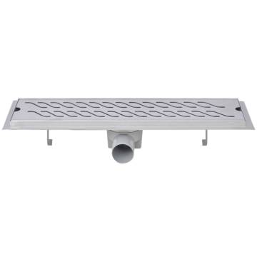 Linear Shower Drain Wave 530x140 mm - Stylish Stainless Steel