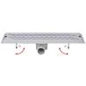 Linear Shower Drain Wave 530x140 mm - Stylish Stainless Steel