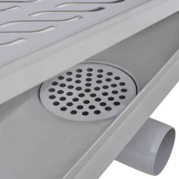 Linear Shower Drain Wave 530x140 mm - Stylish Stainless Steel