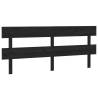 Stylish Black Solid Wood Pine Bed Headboard - 204x3x81 cm