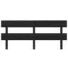 Stylish Black Solid Wood Pine Bed Headboard - 204x3x81 cm