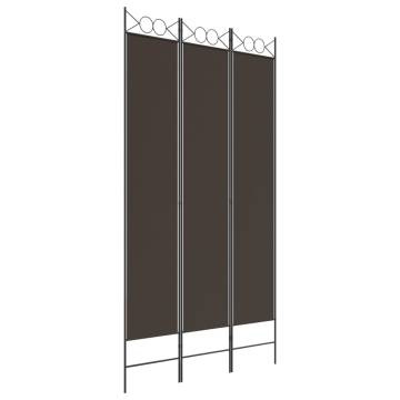 3-Panel Room Divider - Brown Fabric 120x220 cm | HiPoMarket