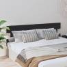 Stylish Black Solid Wood Pine Bed Headboard - 204x3x81 cm