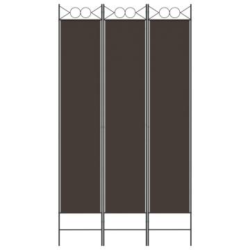 3-Panel Room Divider - Brown Fabric 120x220 cm | HiPoMarket