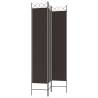 3-Panel Room Divider - Brown Fabric 120x220 cm | HiPoMarket