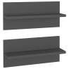 Modern Wall Shelf Set - Grey Engineered Wood - 40x11.5 cm