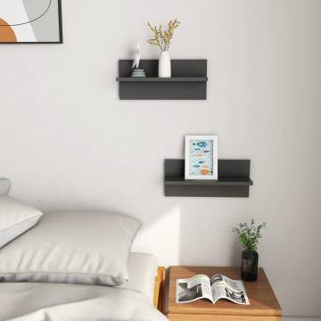 Modern Wall Shelf Set - Grey Engineered Wood - 40x11.5 cm