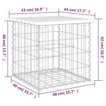 Garden Bench Gabion Design - Impregnated Wood Pine