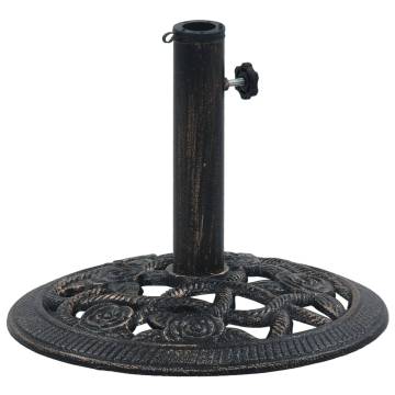 Elegant Umbrella Base - Black and Bronze Cast Iron 9 kg