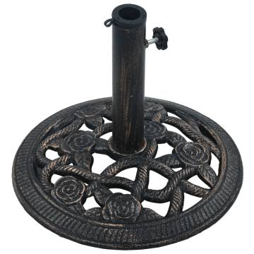 Elegant Umbrella Base - Black and Bronze Cast Iron 9 kg