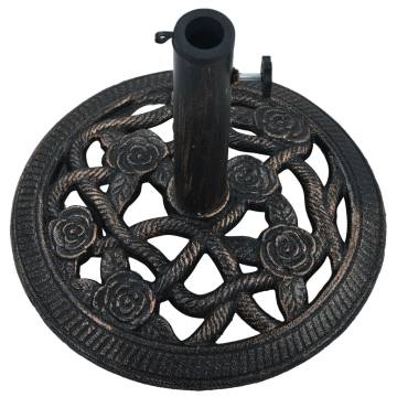 Elegant Umbrella Base - Black and Bronze Cast Iron 9 kg