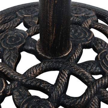 Elegant Umbrella Base - Black and Bronze Cast Iron 9 kg