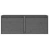 Elegant Grey Wall Cabinets - 2 pcs Solid Pinewood 45x30x35 cm