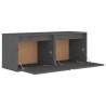 Elegant Grey Wall Cabinets - 2 pcs Solid Pinewood 45x30x35 cm