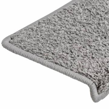 Carpet Stair Treads 15 pcs - Grey, Non-Slip & Stylish