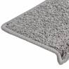 Carpet Stair Treads 15 pcs - Grey, Non-Slip & Stylish