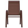 Stackable Garden Chairs 2 pcs Brown Textilene Fabric Colour brown Quantity in Package 2 