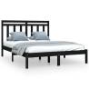 Black Solid Wood Bed Frame 120x200 cm - Classic Design