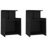 Stylish Black Bed Cabinets 2 pcs - Durable & Practical Design