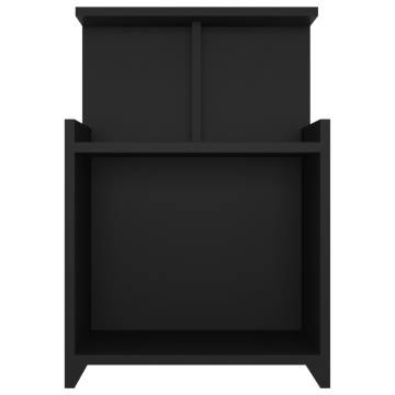 Stylish Black Bed Cabinets 2 pcs - Durable & Practical Design