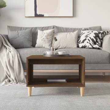 Brown Oak Coffee Table - 60x50x40 cm Engineered Wood