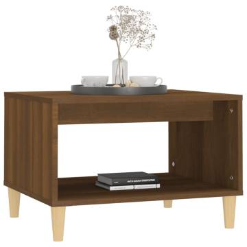 Brown Oak Coffee Table - 60x50x40 cm Engineered Wood