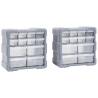 Multi-drawer Organisers with 12 Drawers 2 pcs 26.5x16x26 cm Colour grey Size 12 drawers Quantity in Package 1 Amount 