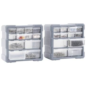 Multi-Drawer Organisers with 12 Drawers - 2 pcs | HipoMarket UK