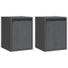 Wall Cabinets 2 pcs Grey - Solid Pinewood | HipoMarket