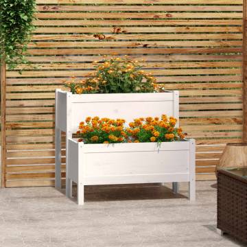 Planter White 84.5x84x75 cm Solid Wood Pine | HipoMarket