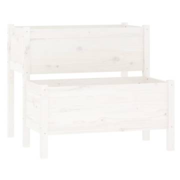 Planter White 84.5x84x75 cm Solid Wood Pine | HipoMarket