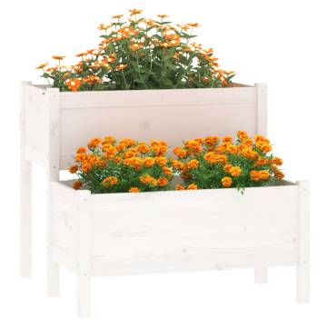 Planter White 84.5x84x75 cm Solid Wood Pine | HipoMarket