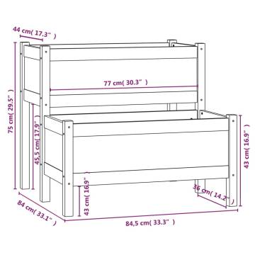 Planter White 84.5x84x75 cm Solid Wood Pine | HipoMarket