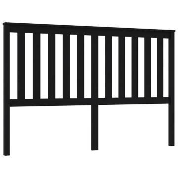 Stylish Black Pine Bed Headboard - 166x6x101 cm