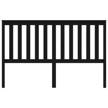 Stylish Black Pine Bed Headboard - 166x6x101 cm