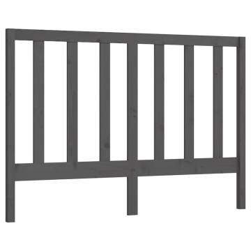 Stylish Grey Bed Headboard - Solid Pine Wood 146x4x100 cm