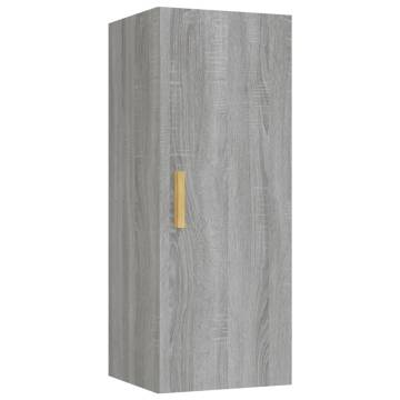 Grey Sonoma Wall Cabinet 34.5x34x90 cm - Stylish Storage Solution