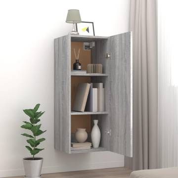 Grey Sonoma Wall Cabinet 34.5x34x90 cm - Stylish Storage Solution