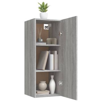 Grey Sonoma Wall Cabinet 34.5x34x90 cm - Stylish Storage Solution