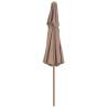 Double Decker Parasol with Wooden Pole 270 cm - Taupe