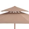 Double Decker Parasol with Wooden Pole 270 cm - Taupe